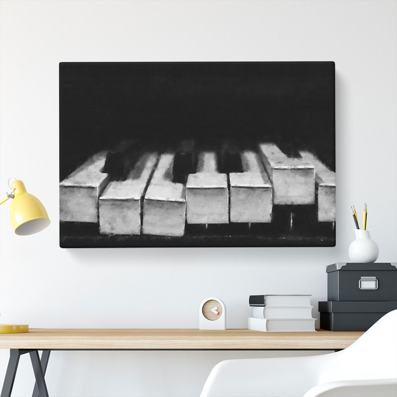 Broken Piano Keys Abstract Painting - Wrapped Canvas, 50cm H x 76cm W x 3cm D