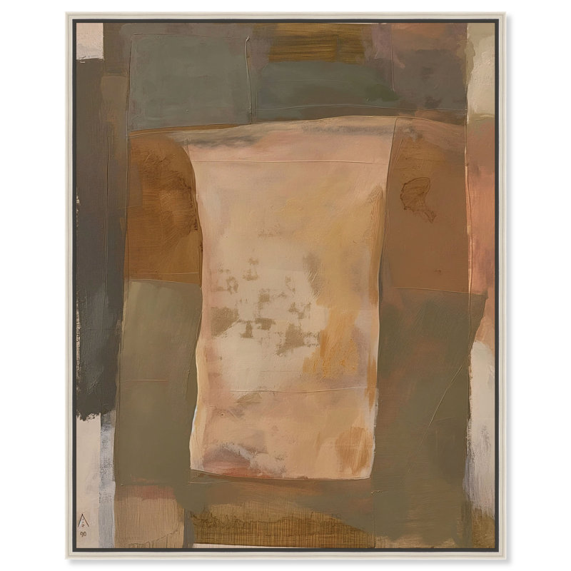 Rugged Roots Canvas Abstract Print by Oliver Gal, Black Frame, 16 x 20, 21"H x 17"W, Silver Frame