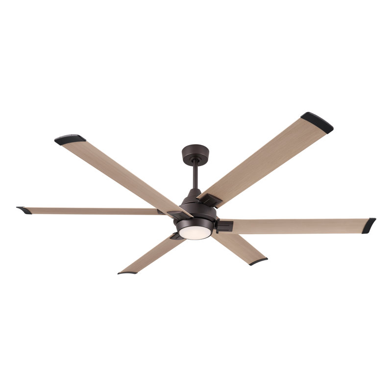 Soarin 72" 5CCT LED Smart Ceiling Fan, White Oak, Bronze