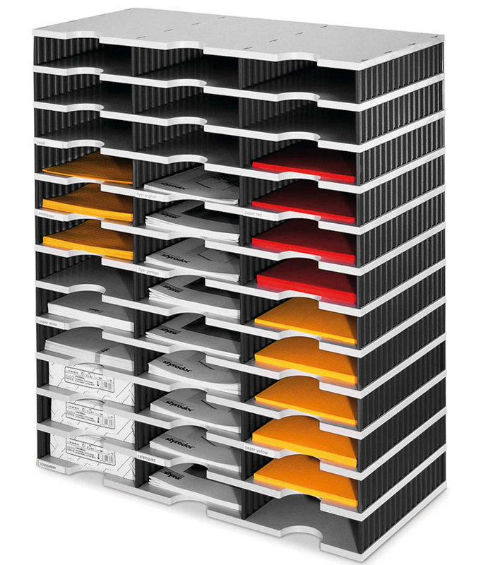 36 -Shelf Filing Cabinet, Grey and black