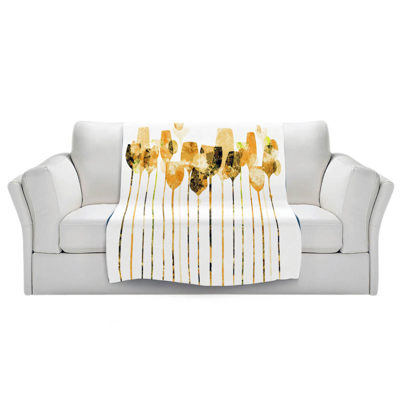 Couverture douce en sherpa, 51 po x 60 po, Or
