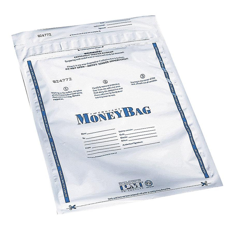 Sac de dépôt jetable, plastique, 9" x12" , 100 par paquet, opaque / clair, Opaque