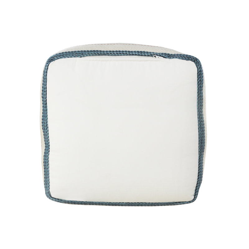 Multicolor Striped Polyester Indoor/Outdoor Pouf Ottoman