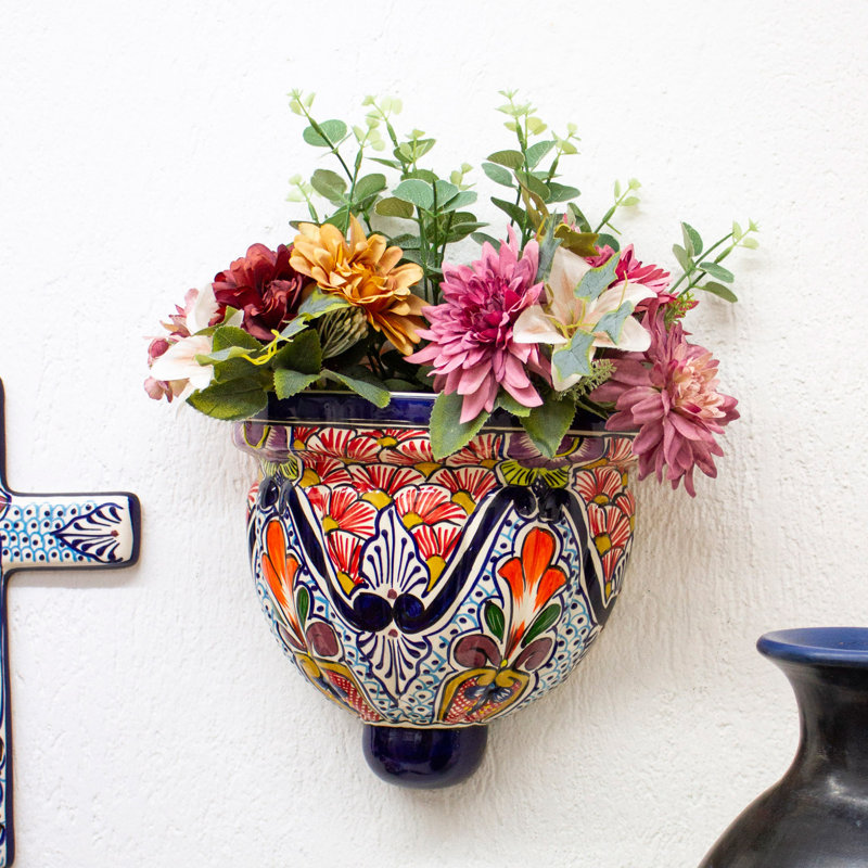 Pot de fleurs mural en céramique Fadra