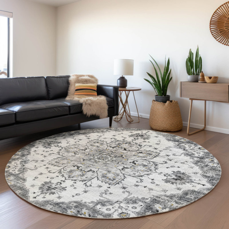 Premium Machine Washable Barayon AMF93 Fog Rug, Round 8'