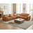 6-Pieces 119”Top Breathing Leather Power Reclining Sectional with Power Headrests 