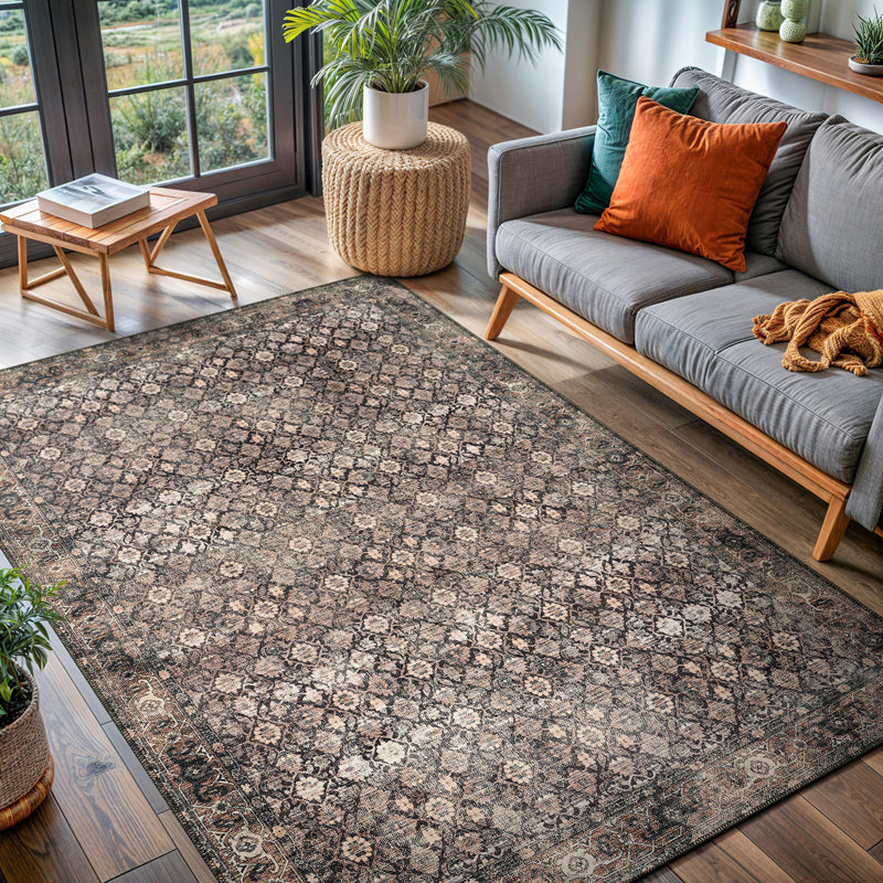 Jeeven Washable Oriental Indoor Rug, Rectangle 9' x 12'