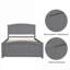 Lit plateforme simple en bois massif avec tête de lit, capacité de 275 lb, sans sommier, gris pour chambre d'amis
