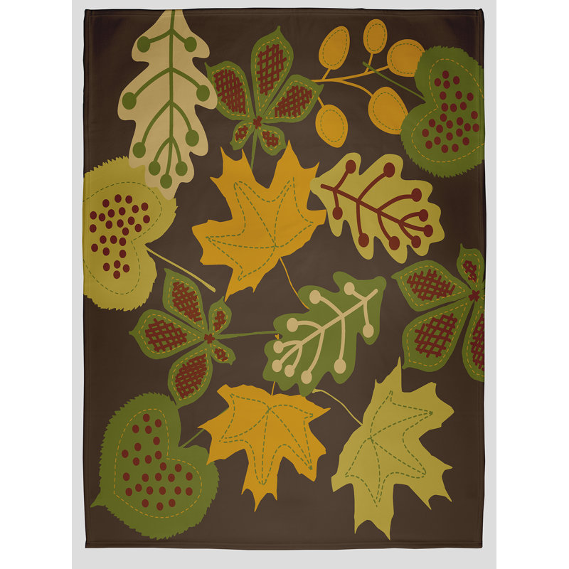 Jeté d'automne Fall Leaves, Vert, L 30 po x L 39,75 po