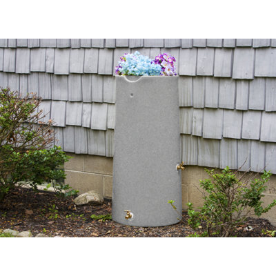Good Ideas 50 Gallons Plastic Drainable Dual Overflow Planter Rain Barrel