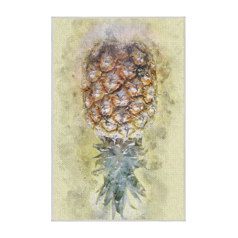 Tapis jaune ananas, Rectangle 2 pi x 4 pi