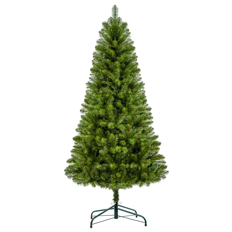 Arbre de Noël artificiel non éclairé avec pointes, branches en PVC, arbre de vacances vert avec support en plastique à 4 pieds pour la décoration de Noël intérieure