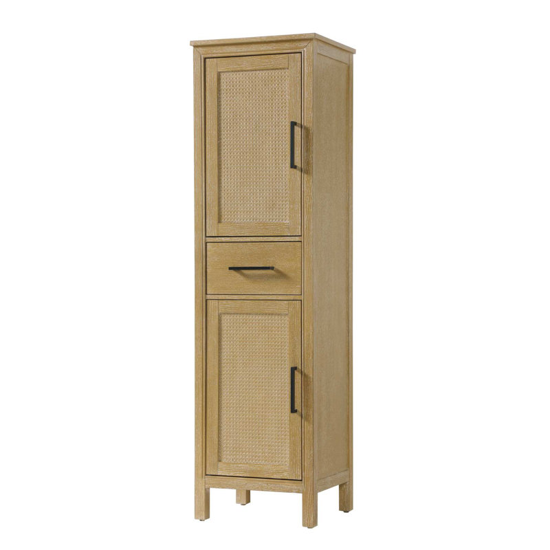 20 Inch Bath Storage Cabinet in Linen Oak, 72" H x 20" W x 72" D, Linen Oak