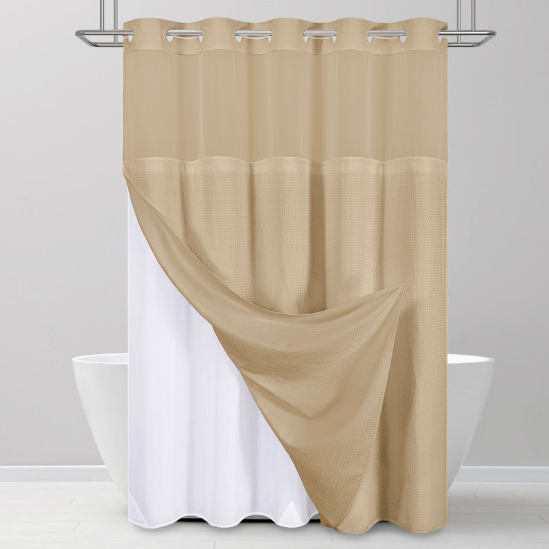 Rideau de douche Waffle, H 75 po x l 72 po, Beige