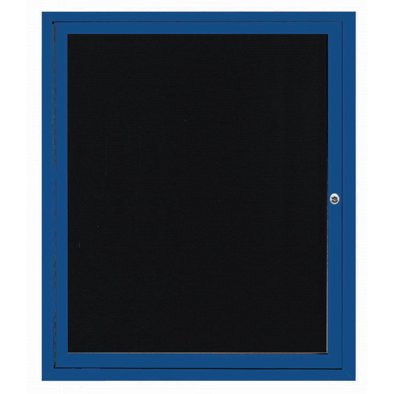 Wall Vinyl Letter Board, Powder Coated Blue, Three, 48" H x 96" W