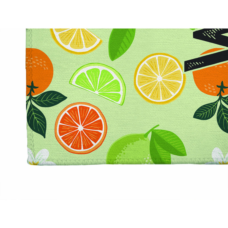 Paillasson Sunny Citrus Welcome, Vert, L 36 po x L 60 po