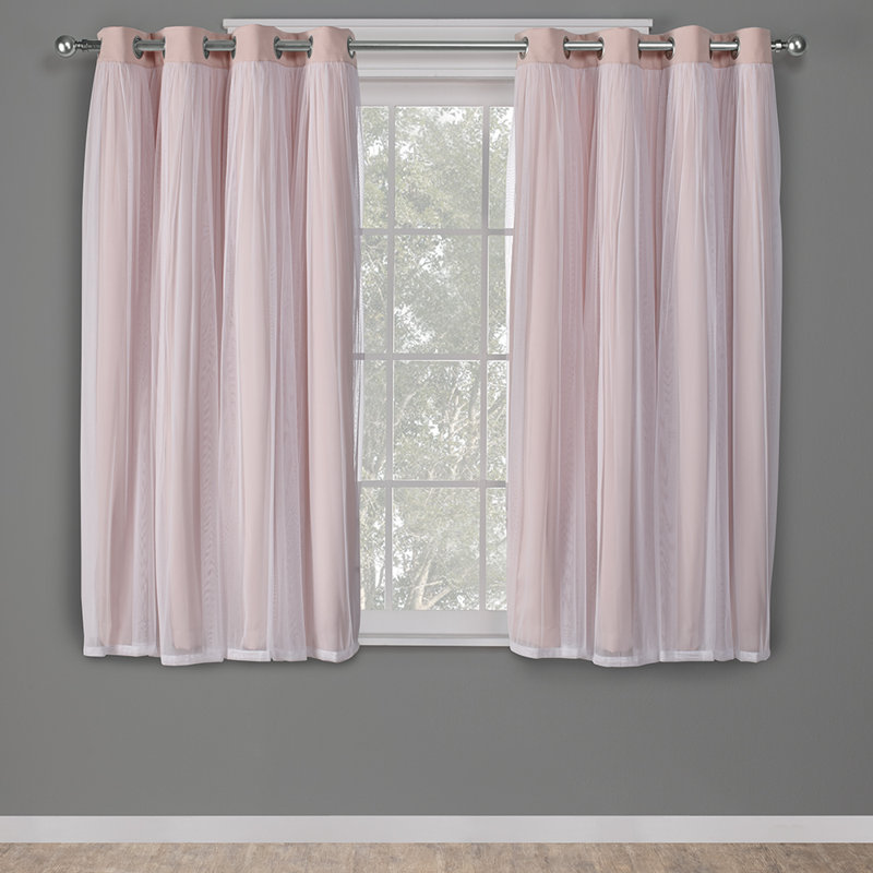 Nunley Room Darkening Curtain Pair, 52" W x 63" L, Rose Blush