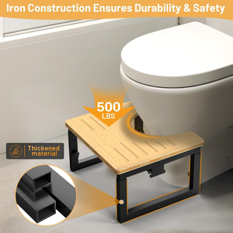 Bamboo Toilet Stool Foldable