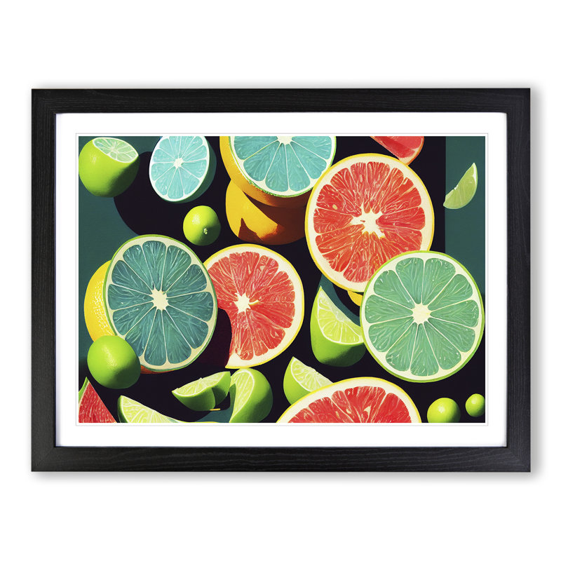 Citrus Fruit - Framed Print, Black Framed, 46cm H x 64cm W x 2cm D