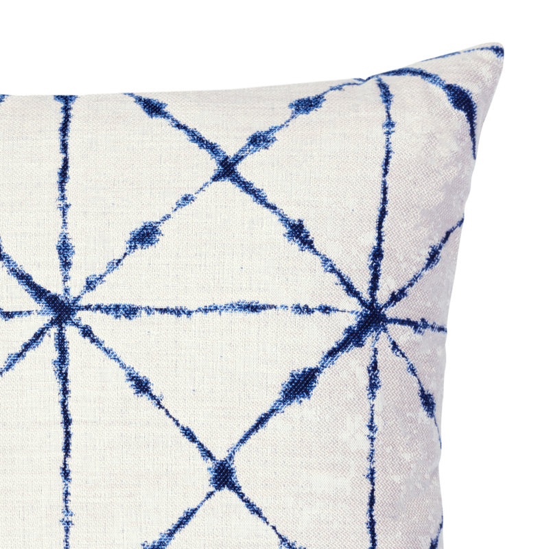 Trilogy Throw Square Indoor/Outdoor Pillow Cover & Insert by Elaine Smith, Indigo, 22"H x 22"W