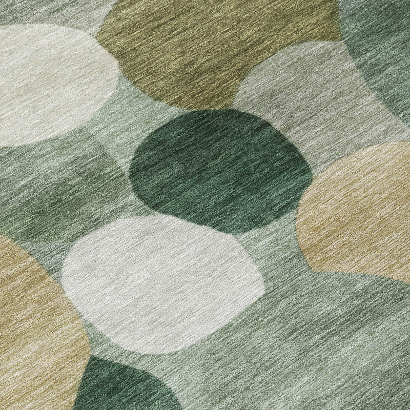 Machine Washable Indoor/Outdoor Chantille ACN2375 Geometric Rug, Round 8'