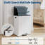 Poubelle double Step, bacs de recyclage 60L / 15,85 gallons avec couvercle, 2 poubelles amovibles, pédale, grande poubelle double en acier inoxydable pour la cuisine, la salle de bain, blanc-123164230