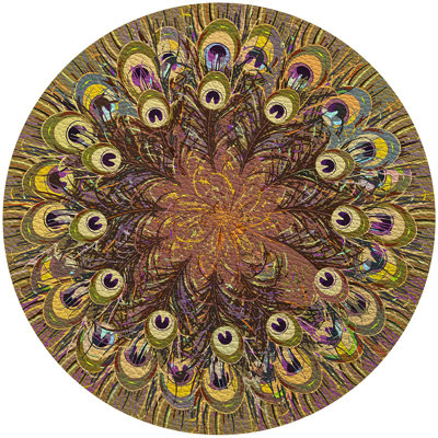 Peacock Feathers Olive 16'' Vinyl Placemat