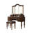 43.31"American-style solid wood brown storage dressing table with mirror
