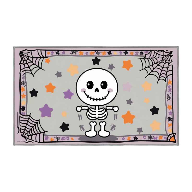 Tapis de vacances d'Halloween The Holiday Aisle®, Rectangle 2' x 3'