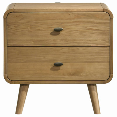 Light Ash 2-Drawer Nightstand Bedside Table