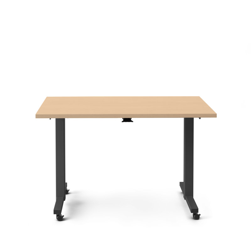 Irons Flip Top Training Table, Charcoal/Natural Oak, 29" H x 47" W x 27" D