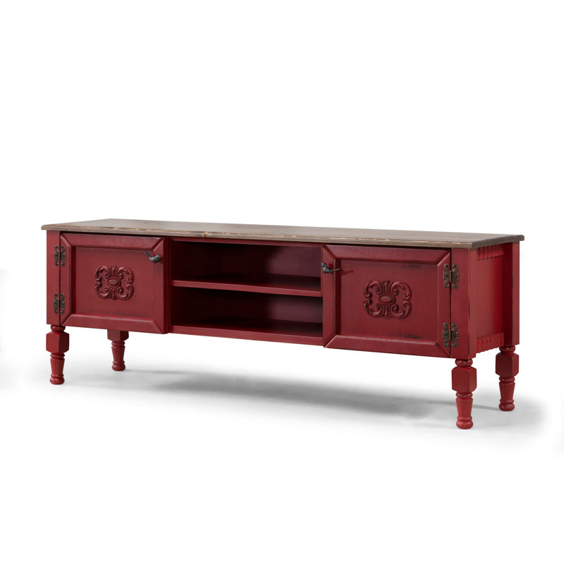 Keikei Unfinished TV Stand, Red