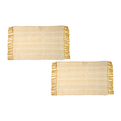 Tapis en fougère tissé à la main or 20 po x 32 po - ensemble de 2