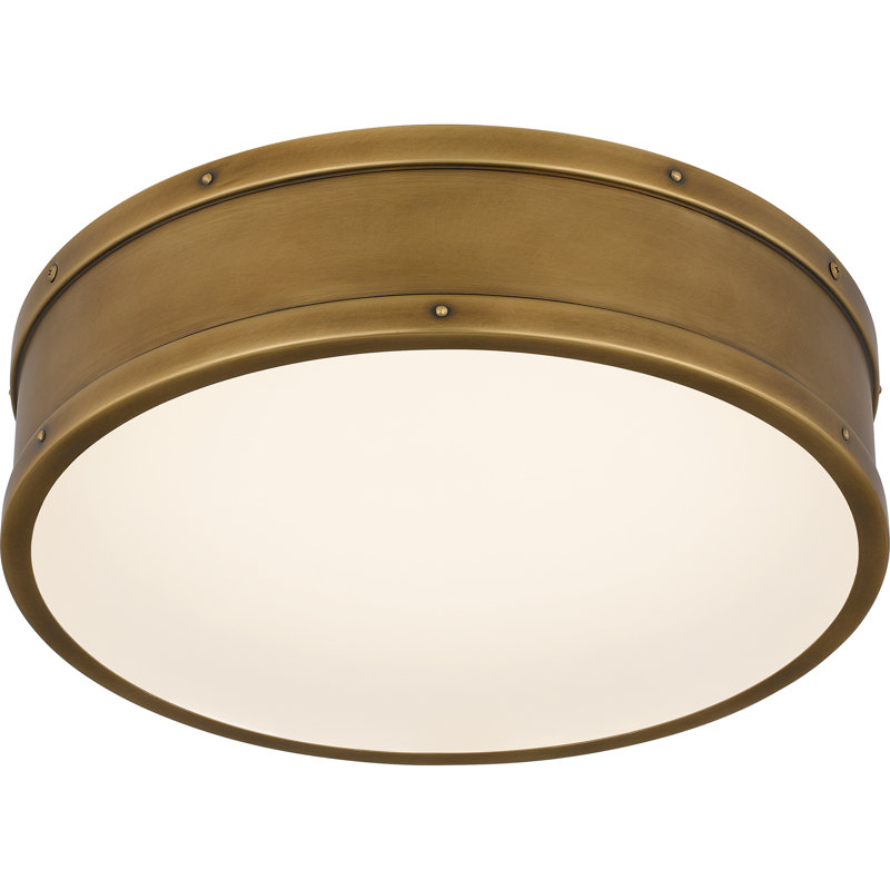 Stranocum Integrated LED Flush Mount, Weathered Brass