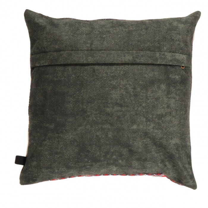 Throw Square Pillow Cover & Insert, Green/Navy Blue/Red Oriental