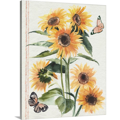 " Autumn Sunflowers I " Painting Print
