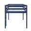 Lit mezzanine simple en bois massif et en bois d'hévéa avec échelle, plateforme de lattes renforcées, bleu