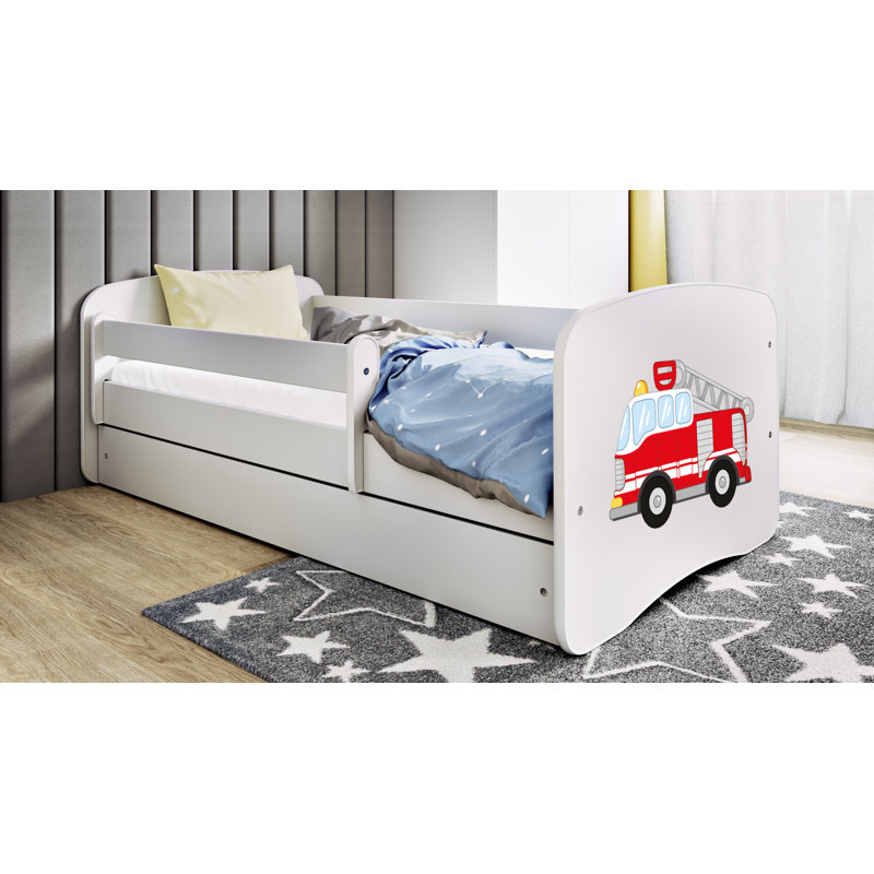 Cicero Drawer Convertible Bed and Mattress, European Toddler (80 x 180 cm), White