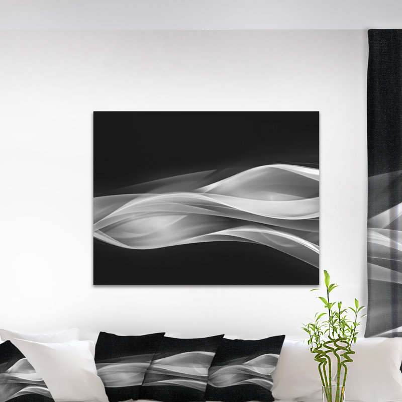 Corwin, motif abstrait «Glittering Silver», Toile tendue, H 36 po x l 46 po x P 1,5 po