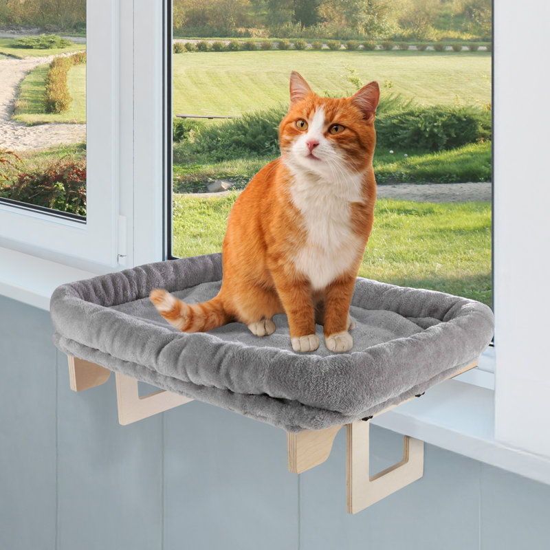 PETMAKER Cat Bed For Window - Cat Window Perch With Removable Washable Cover - Cat Window Hammock With Sturdy Frame For Large Cats - Cat Beds For Indoor Cats