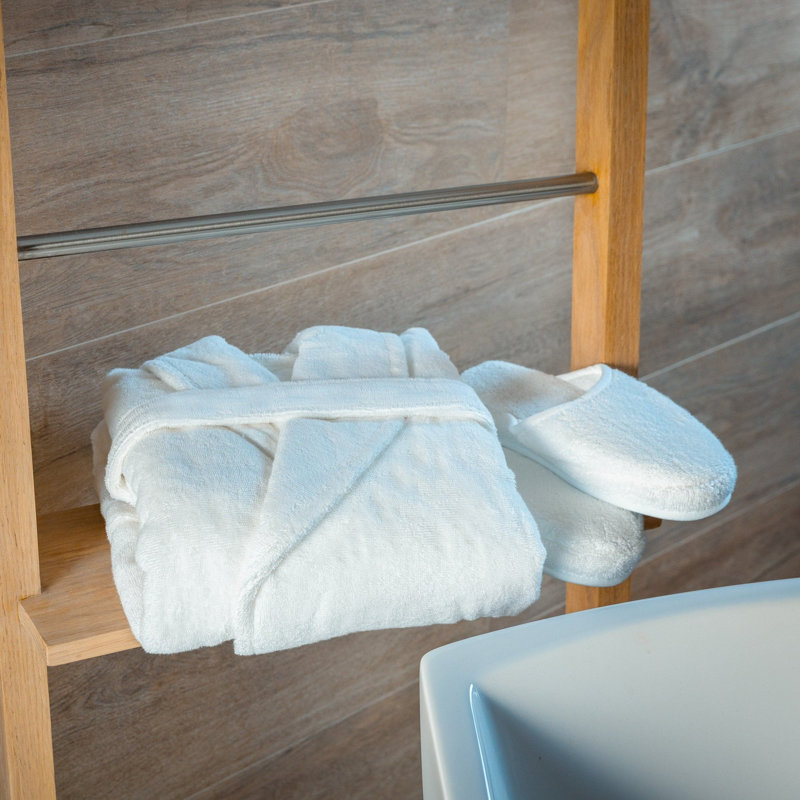 GOTS-Certified Luxury Organic Bathrobe & Slipper Set, S / M