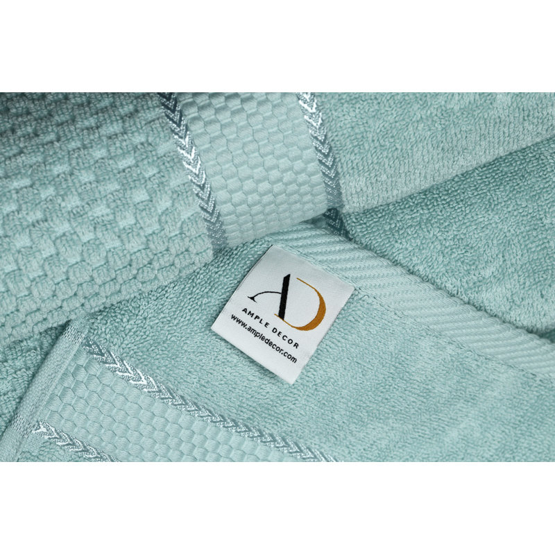 Collection de serviettes texturées 100% coton Mulaayam, Essuie-mains - paquet de 2, Vert menthe