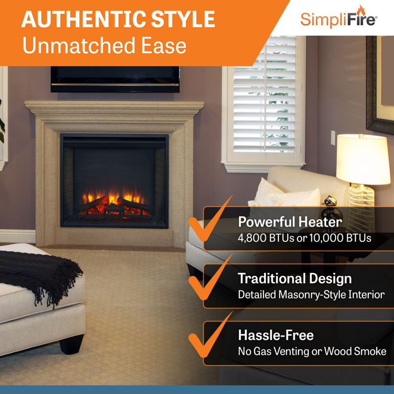 SimpliFire 30-in Built-In Electric Fireplace SF-BI30-EB