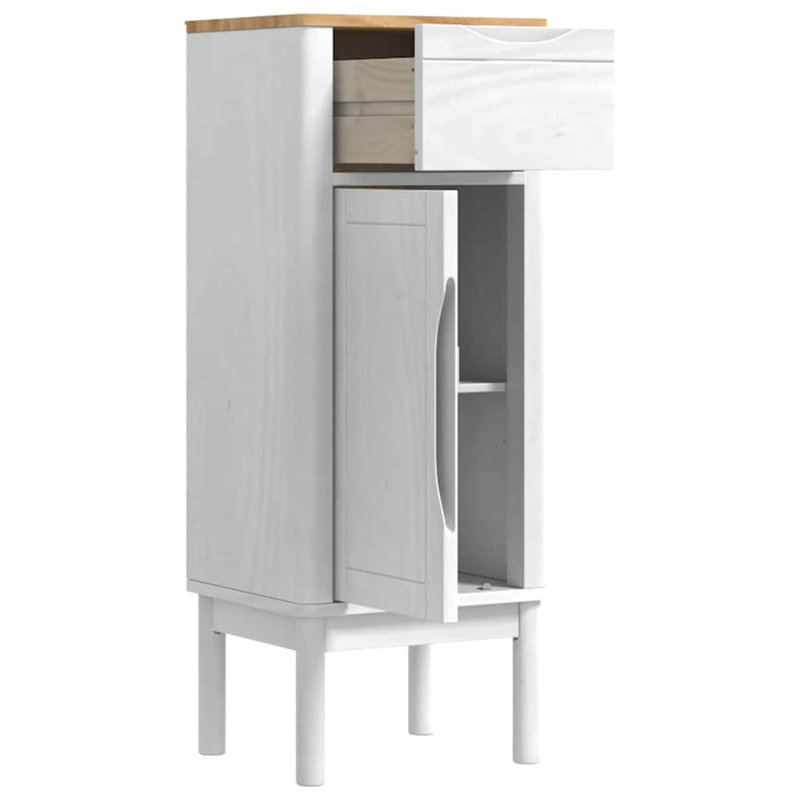Solid Wood Bathroom Cabinet, White