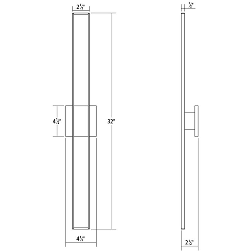 Planes Wall Sconce, Satin Black, 32"H x 4.5"W