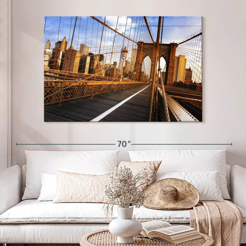 Ravi célèbre pont de Brooklyn, NY, H 34 po x l 51 po