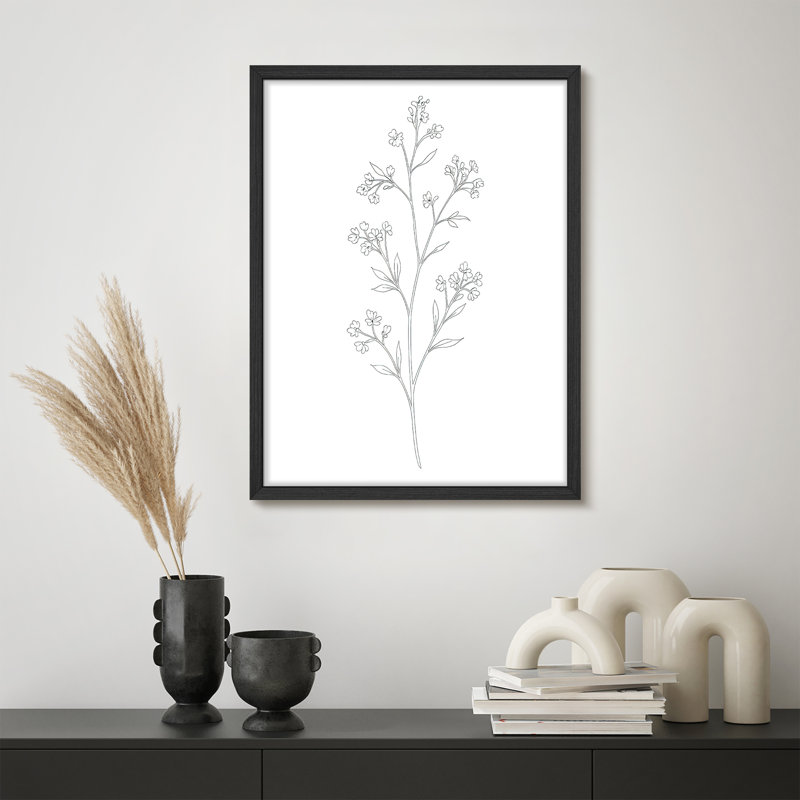 Reproduction florale encadrée pour décoration florale - 8 po x 10 po, H 10 po x l 8 po, Blanc
