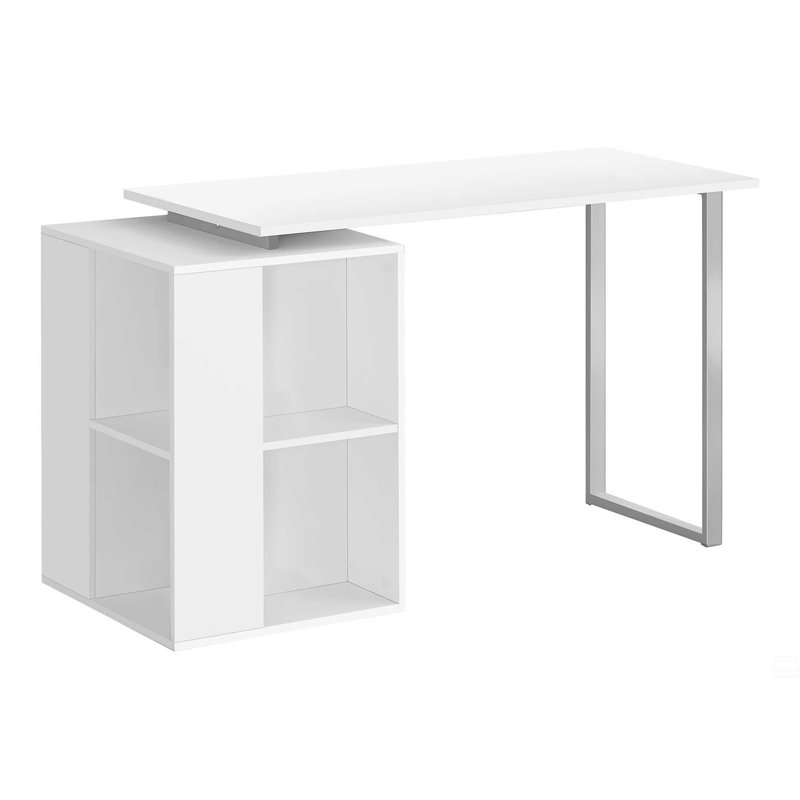Bureau d'ordinateur, bureau personnel, installation à gauche, à droite, tablettes de rangement