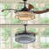 Crystal Pendant Lights  Smart Ceiling Fan with Light Kit and Remote Control,6 Wind Speeds，3-color Lighting，DC Motor