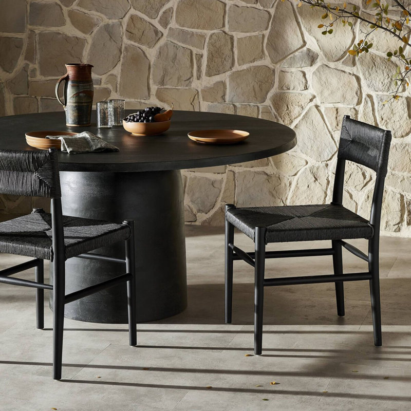 Lomas Outdoor Dining Side Chair, Black